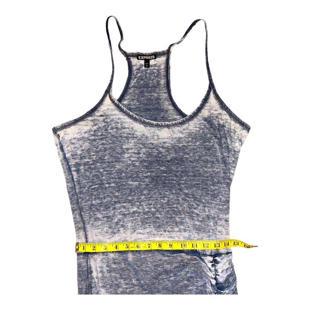 Express Blue Racerback Ruched Faded Tank Dress - Picture 5 of 8